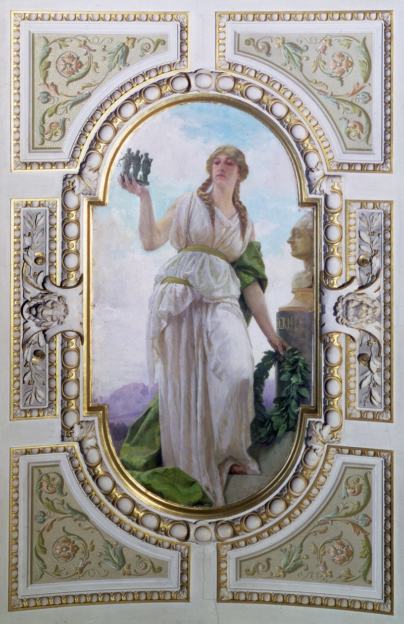 A numizmatika allegorikus alakja, 1890 (mennyezetfestmény) alkotó: Franz Xaver Simm