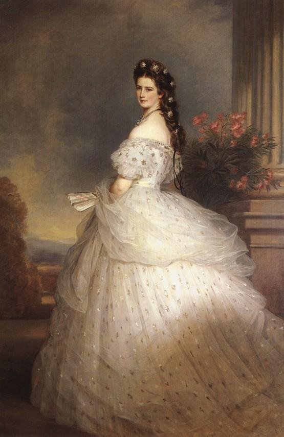 Erzsébet osztrák császárné udvari gálaruhában, gyémántcsillagokkal alkotó: Franz Xaver Winterhalter