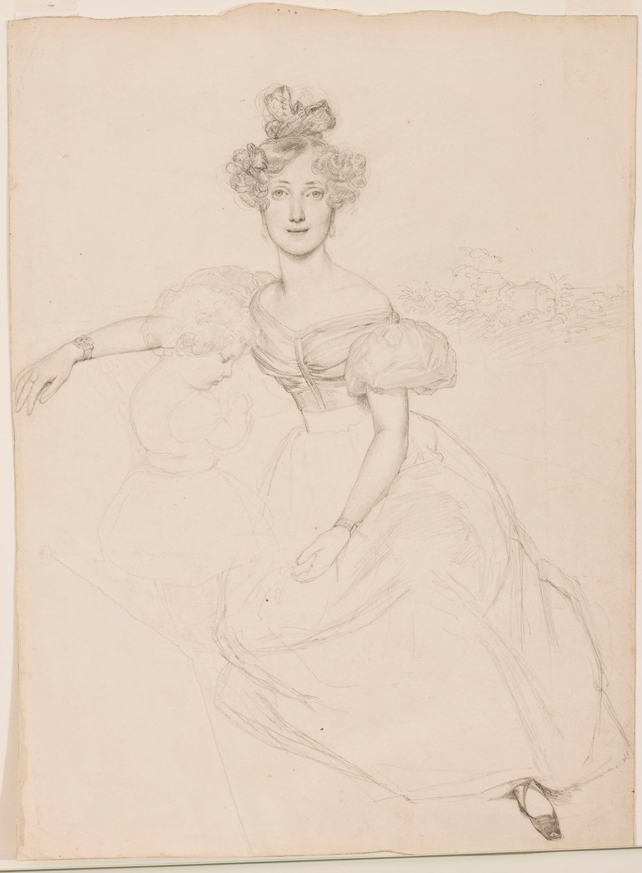 Sophie badeni nagyhercegnő fiával, 1831 körül (grafitceruza papíron) alkotó: Franz Xaver Winterhalter