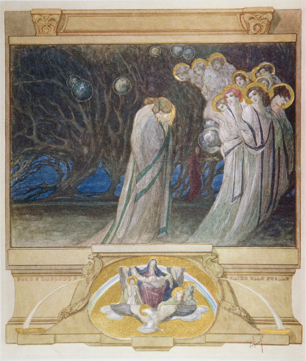 Illusztráció Dante „Isteni színjátékából”, Purgatórium, XXXIII. ének, 1921 alkotó: Franz von Bayros