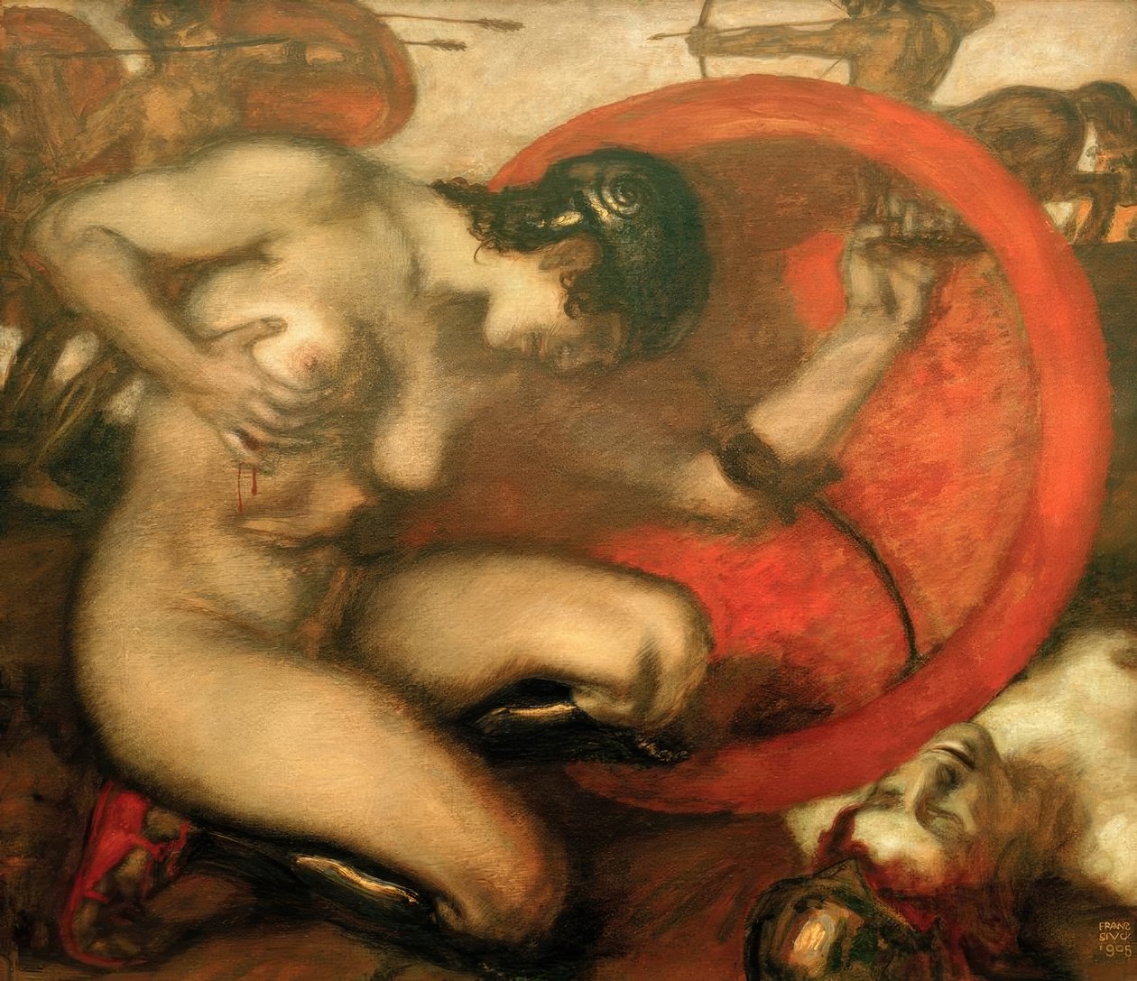 Sebesült Amazon alkotó: Franz von Stuck