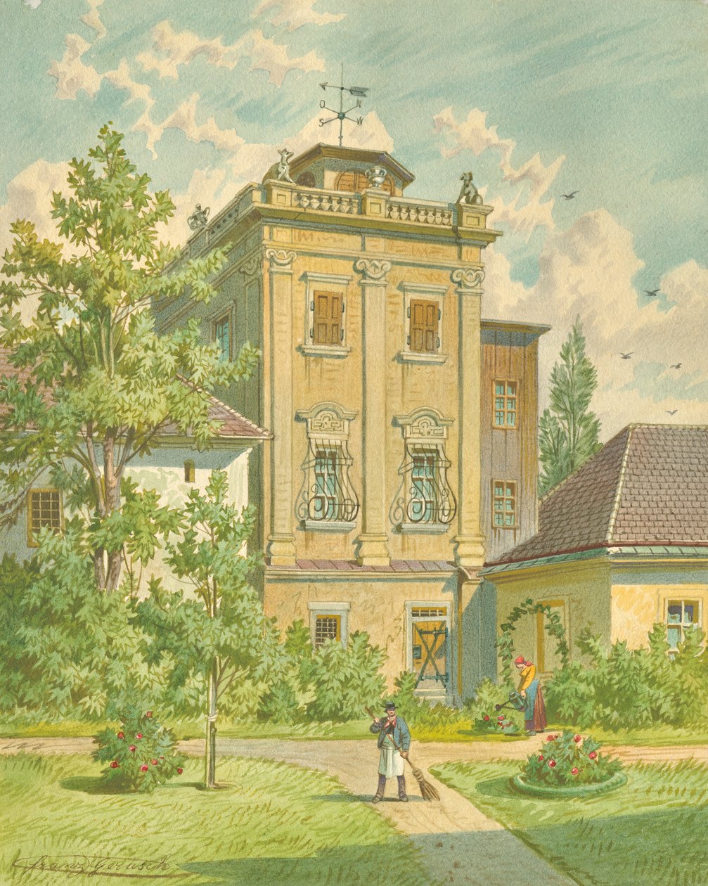 A régi Hundsturm Bécs V. kerületében alkotó: Franz Gerasch