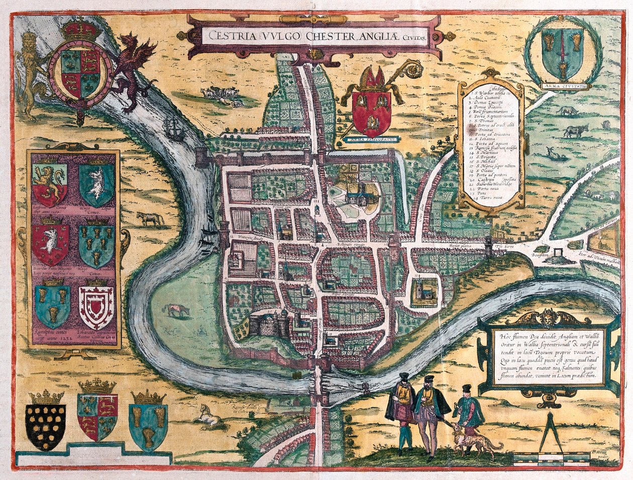 Chester - Nagy-Britannia (metszet alkotó: Franz Hogenberg