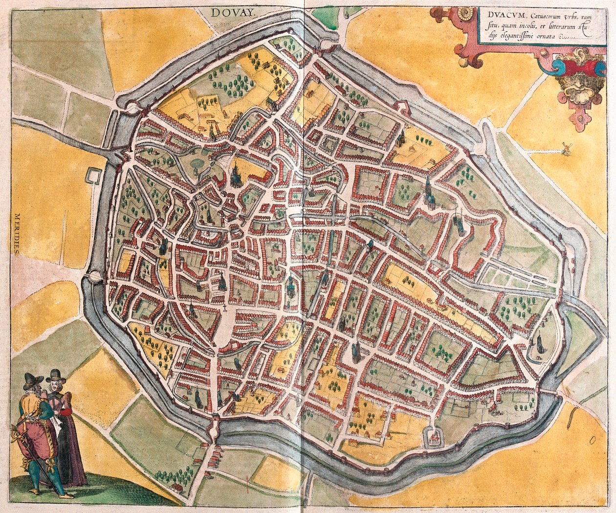 Douai, Franciaország (metszet alkotó: Franz Hogenberg
