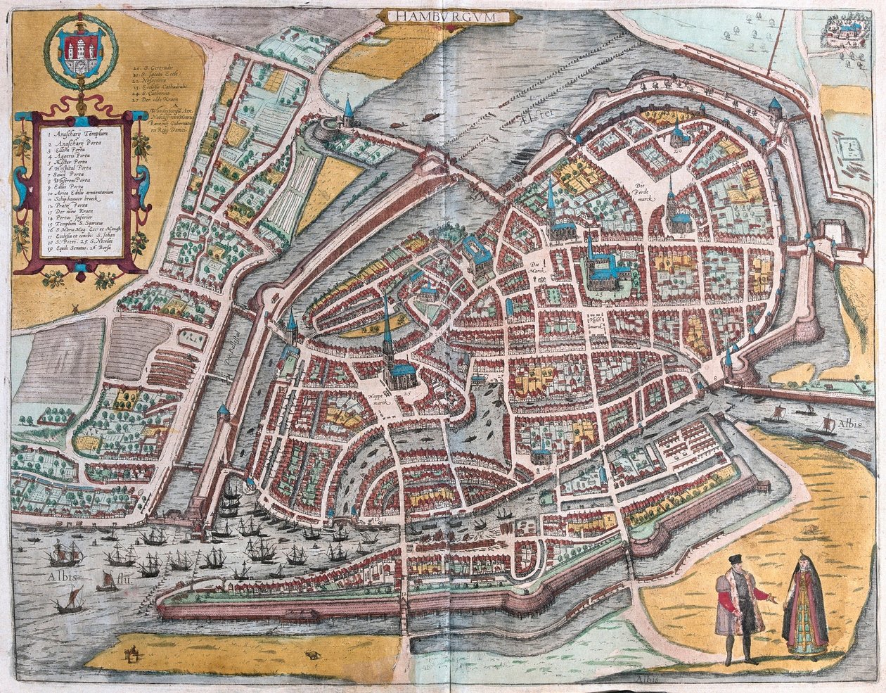 Hamburg, Németország (metszet alkotó: Franz Hogenberg