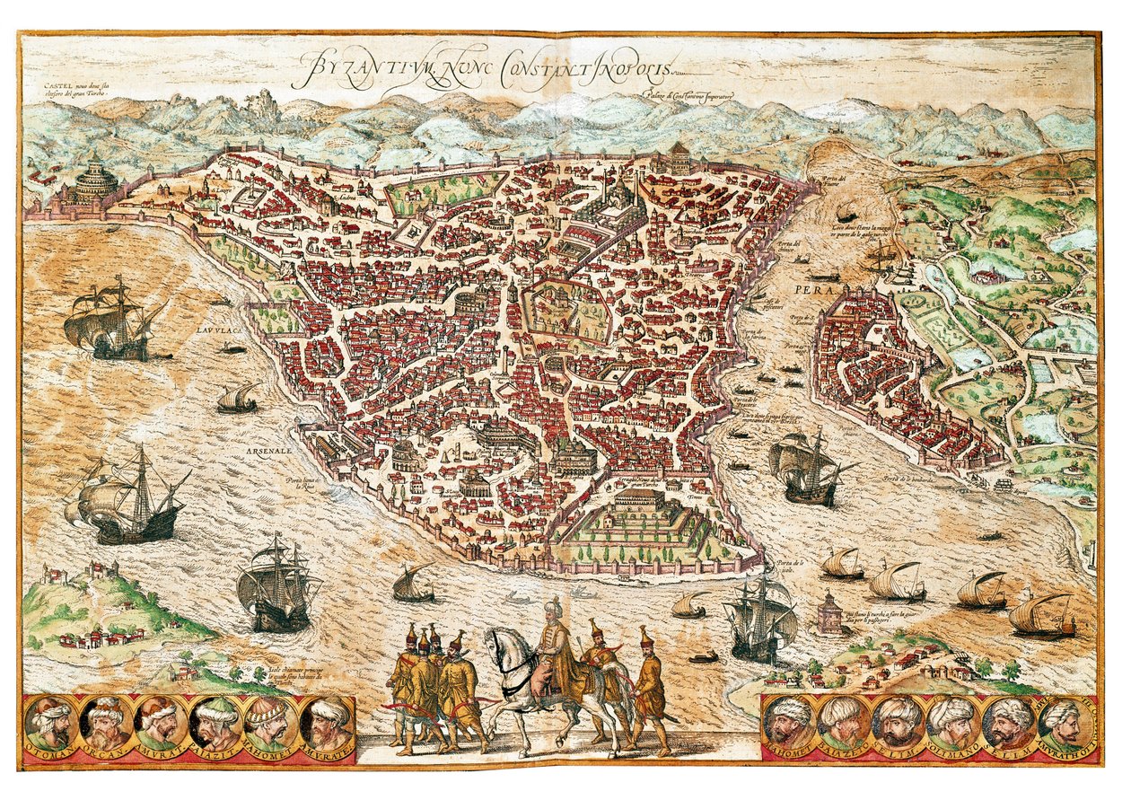 Bizánc térképe (metszet alkotó: Franz Hogenberg