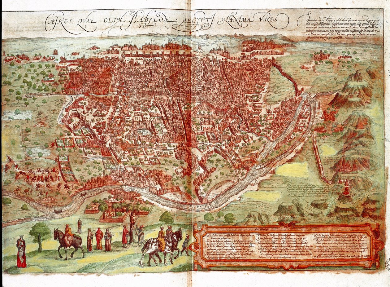 Kairó térképe (metszet alkotó: Franz Hogenberg