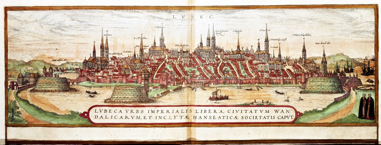 Lübeck térképe (metszet alkotó: Franz Hogenberg