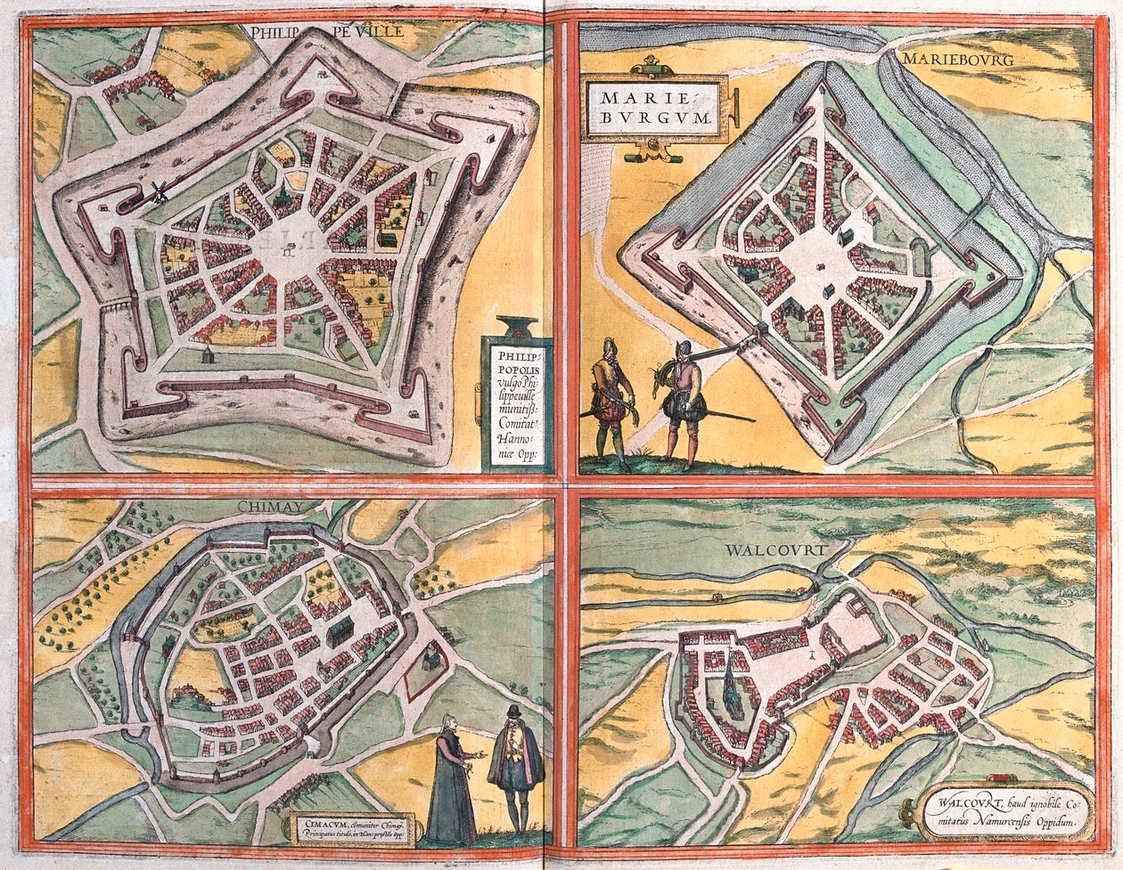 Philippeville, Mariembourg, Chimay és Walcourt, Belgium (metszet alkotó: Franz Hogenberg