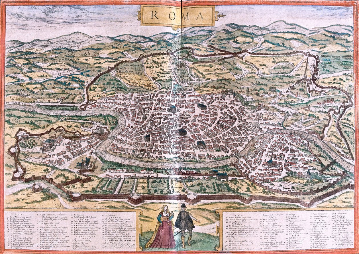 Róma terve (Roma), Olaszország (rézkarc alkotó: Franz Hogenberg