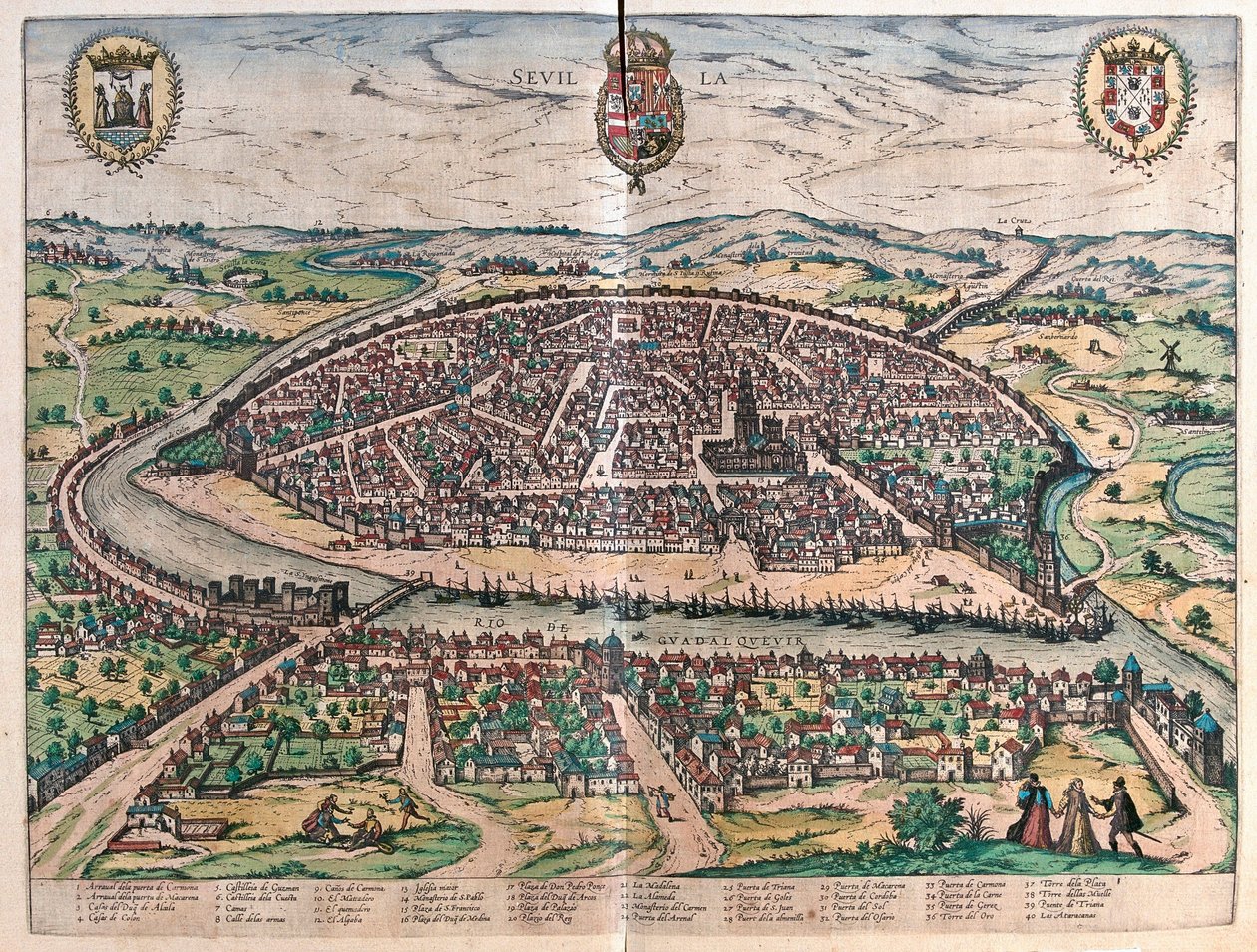Sevilla, Spanyolország (metszet alkotó: Franz Hogenberg