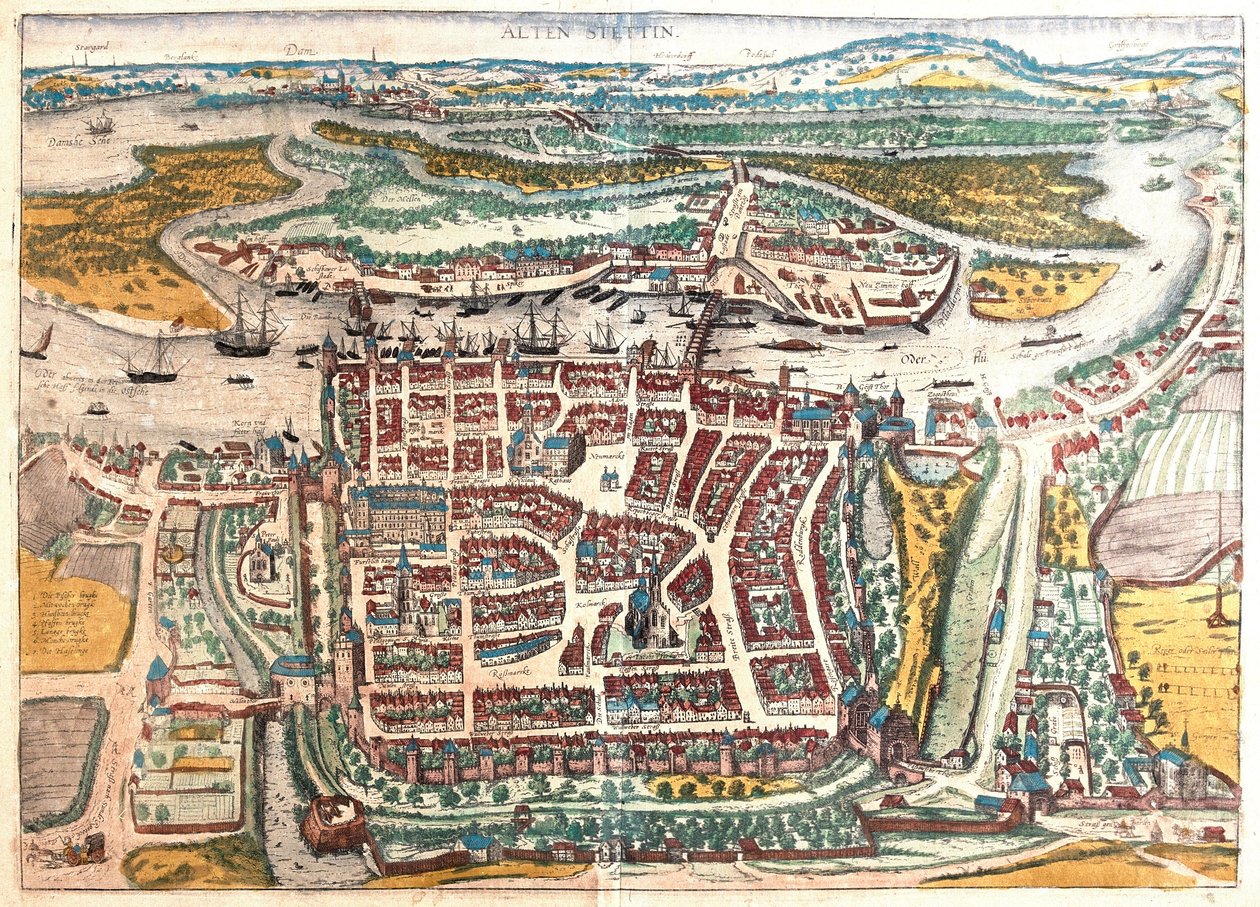 Szczecin, Lengyelország (metszet alkotó: Franz Hogenberg