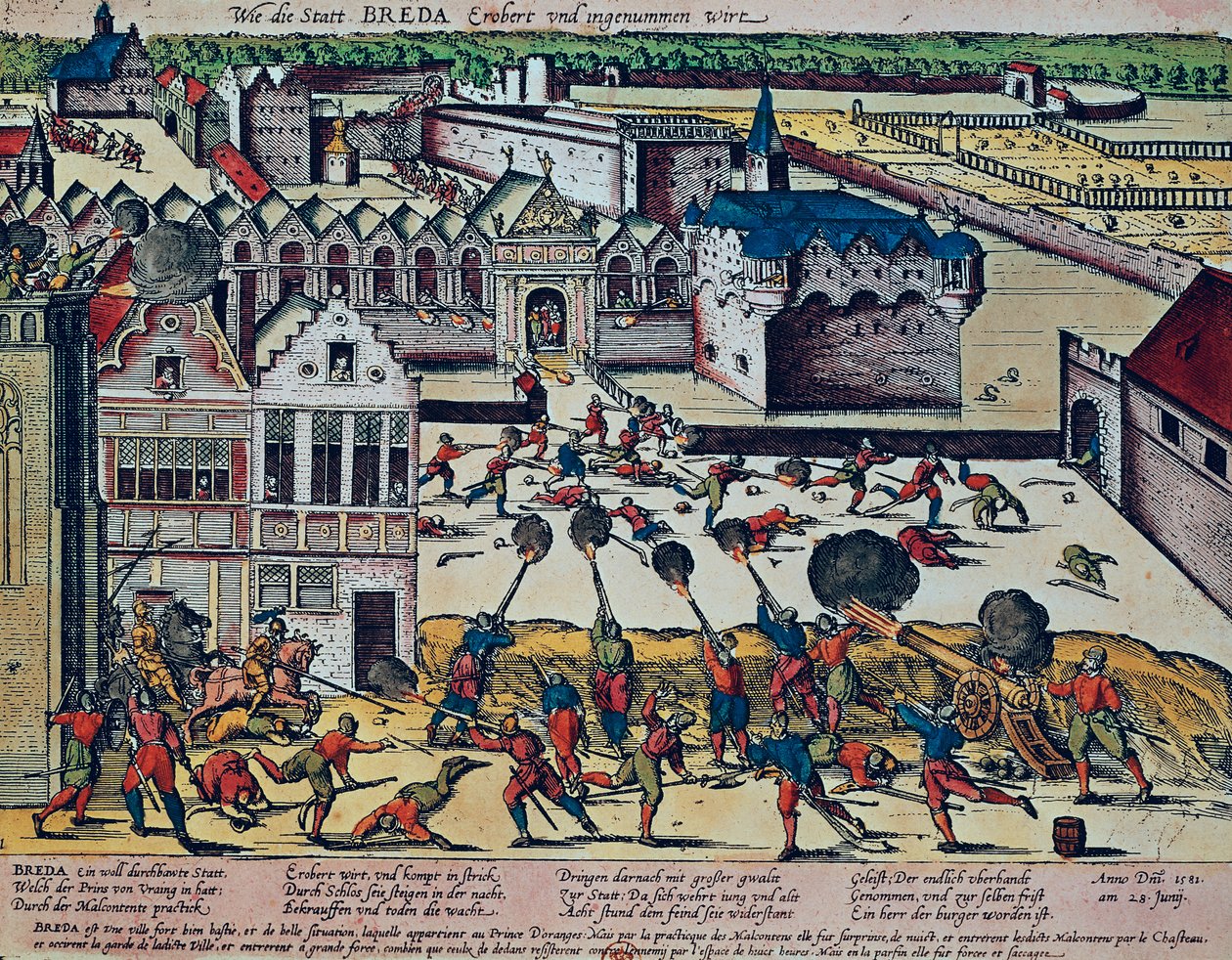A Haultepenne-i düh 1581-ben (színes metszet) alkotó: Franz Hogenberg