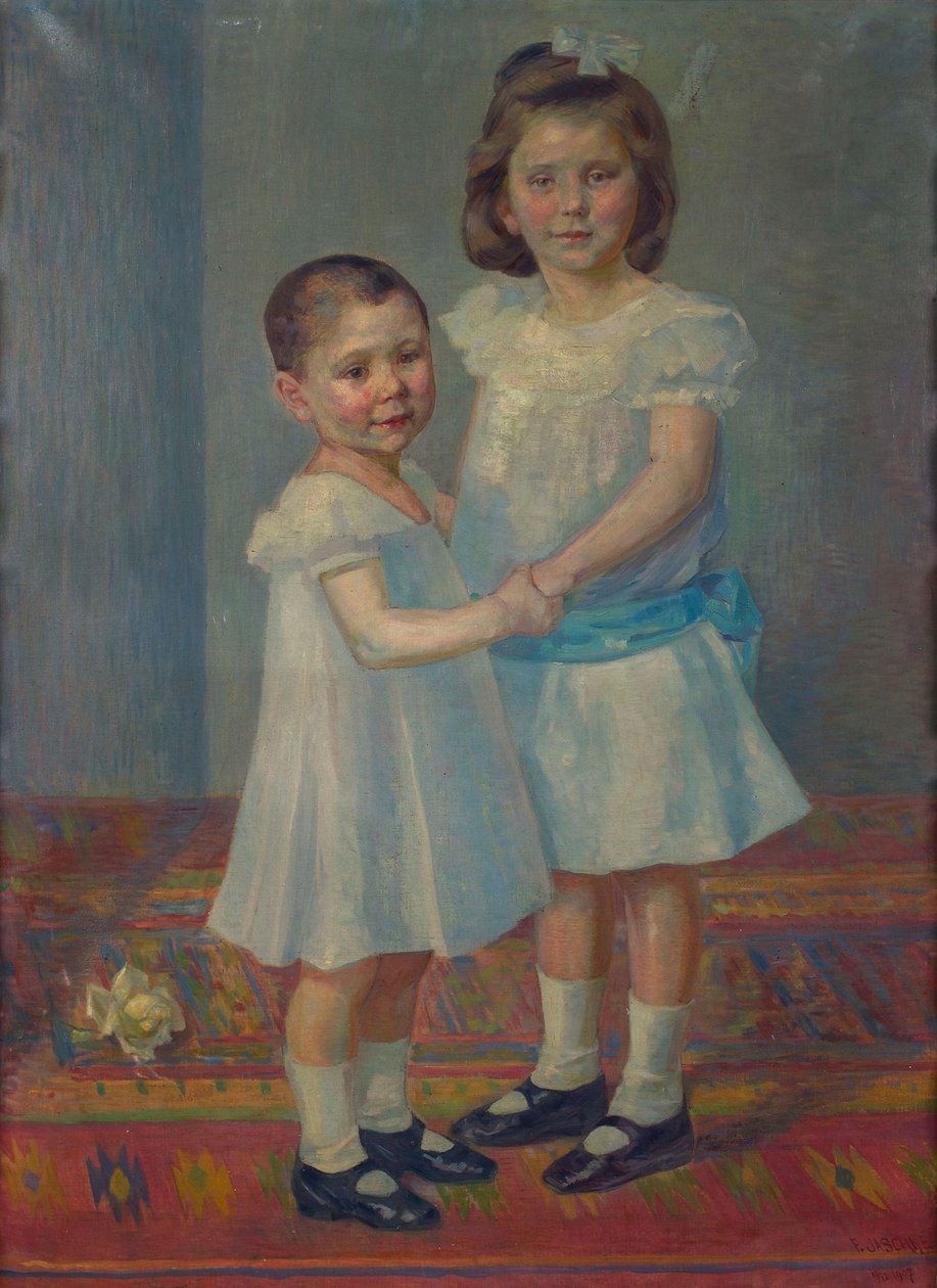 Két gyermek portréja alkotó: Franz Jaschke
