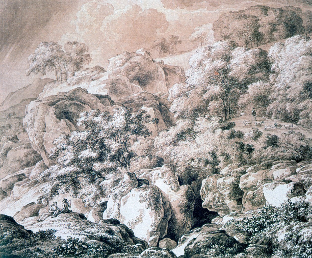 Erdei táj, 1799 alkotó: Franz Kobell
