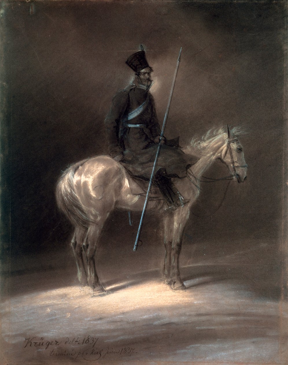 Kozák lóháton, 1837. alkotó: Franz Krüger