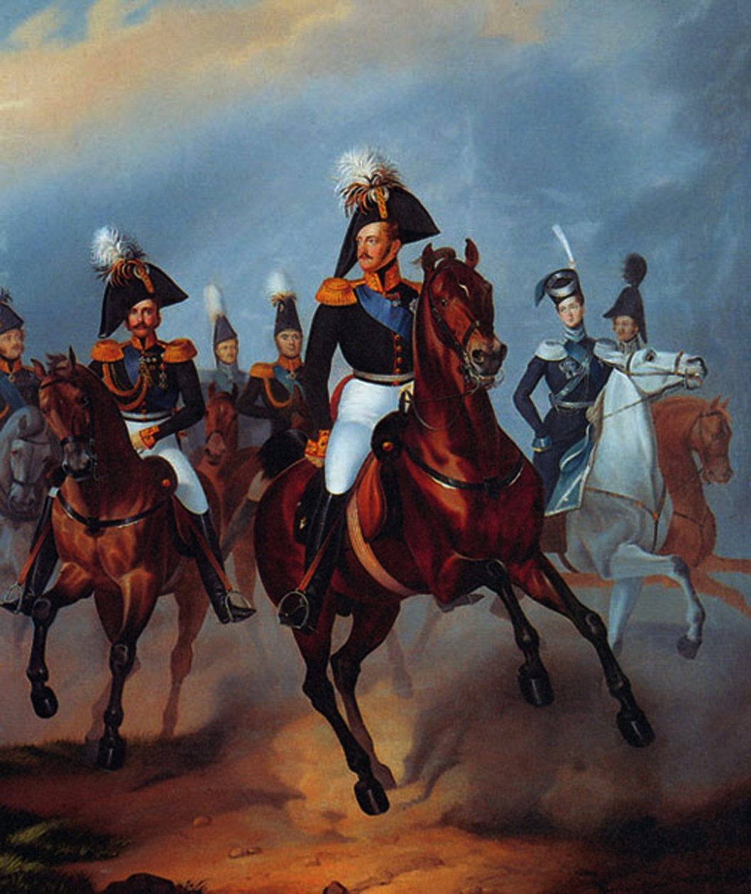 I. Miklós tiszteivel, 1835 alkotó: Franz Krüger