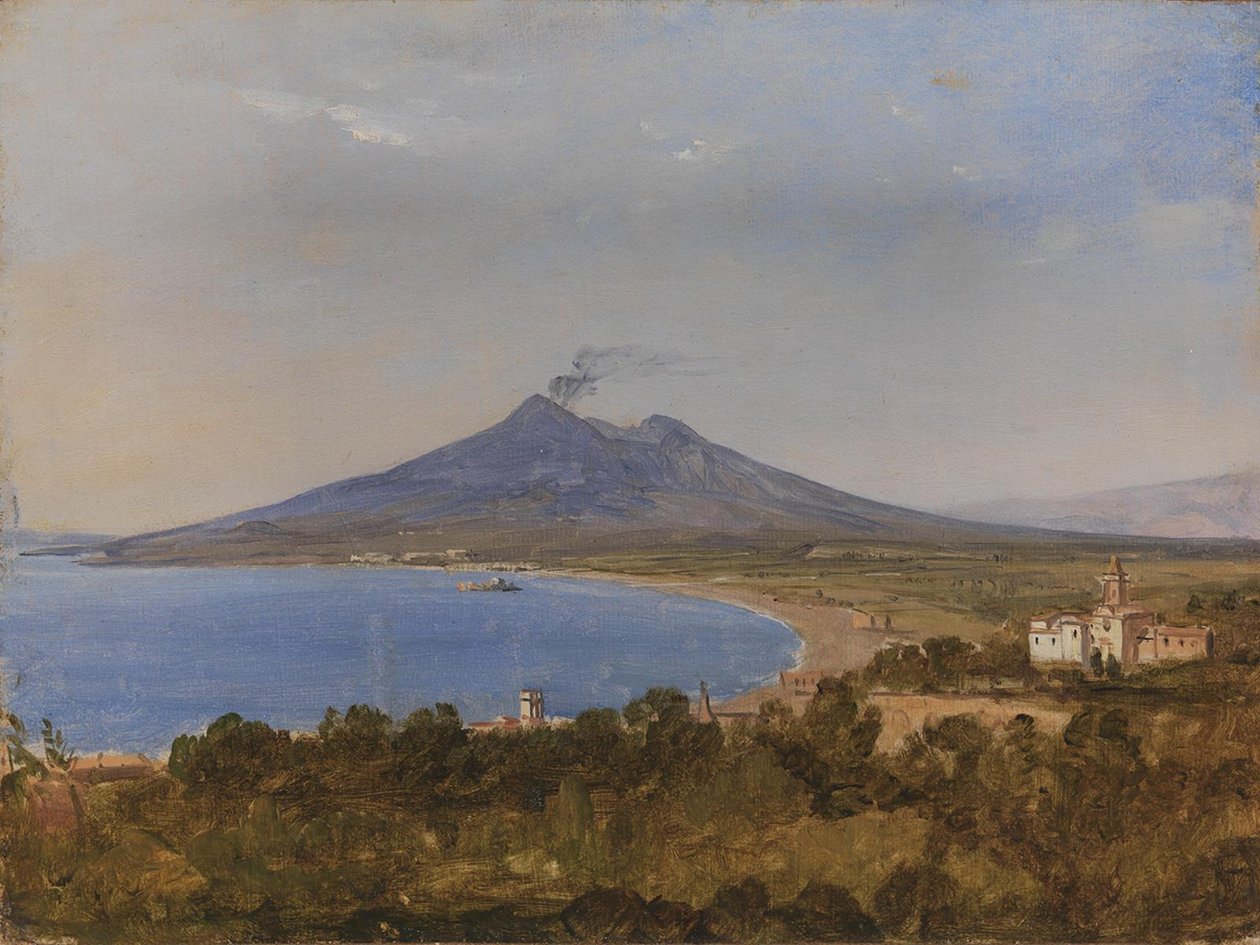 A Nápolyi-öböl a Vezúval alkotó: Franz Ludwig Catel