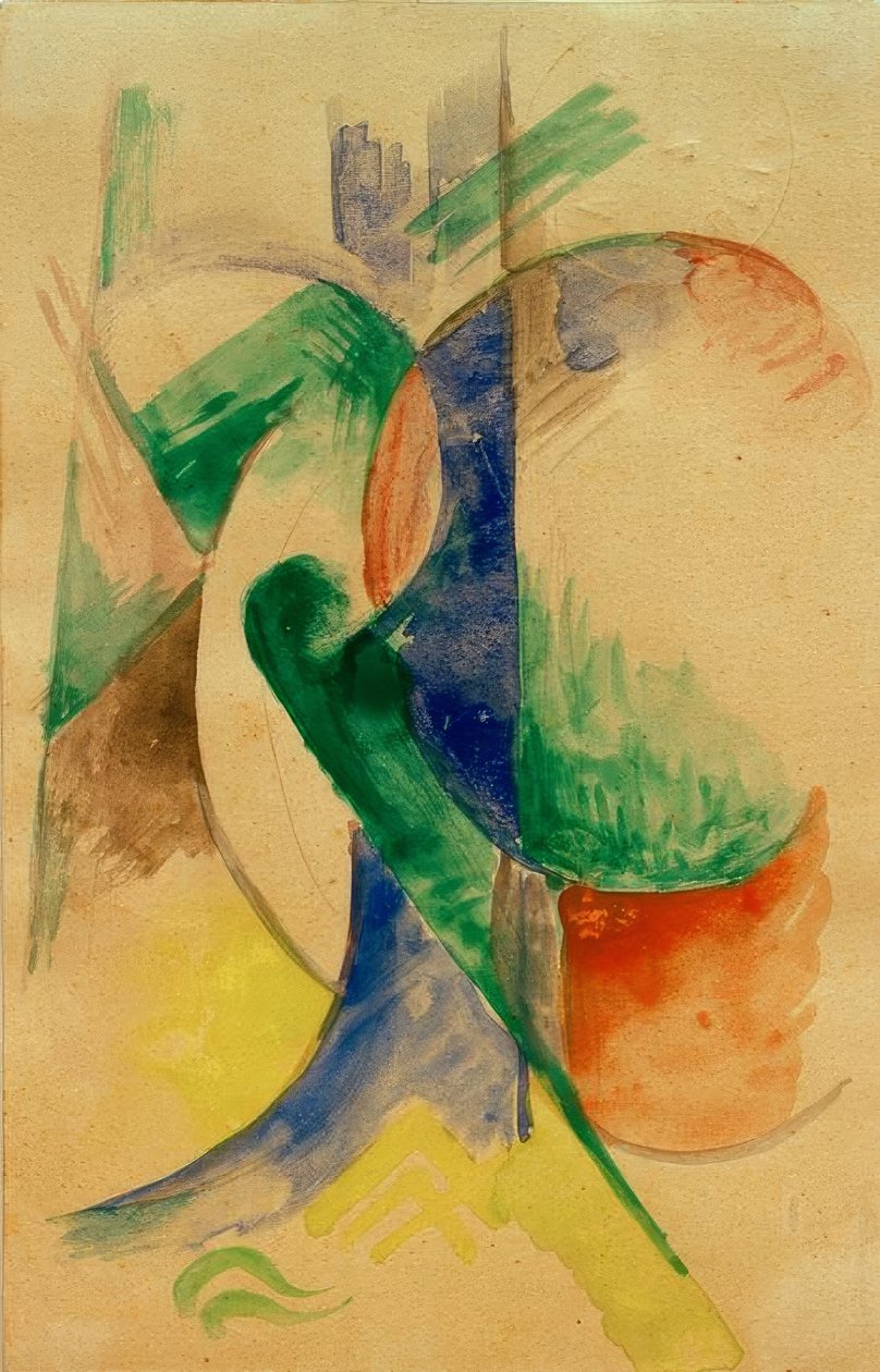 Absztrakt kompozíció alkotó: Franz Marc