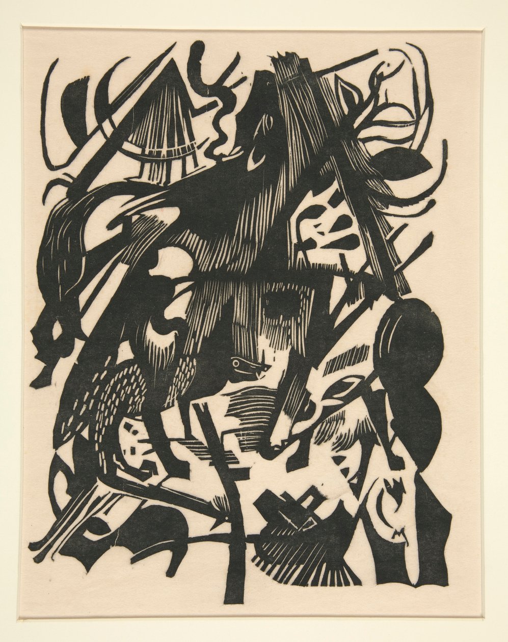 A farkasok születése. alkotó: Franz Marc