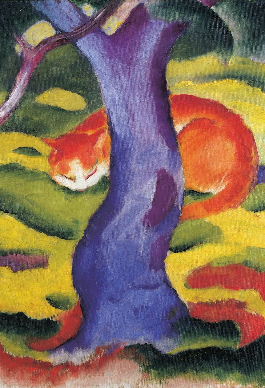 Macska fa mögött, 50x70 cm alkotó: Franz Marc