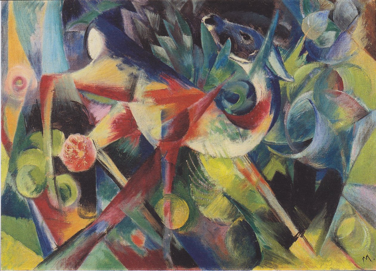 Szarvas a virágoskertben alkotó: Franz Marc