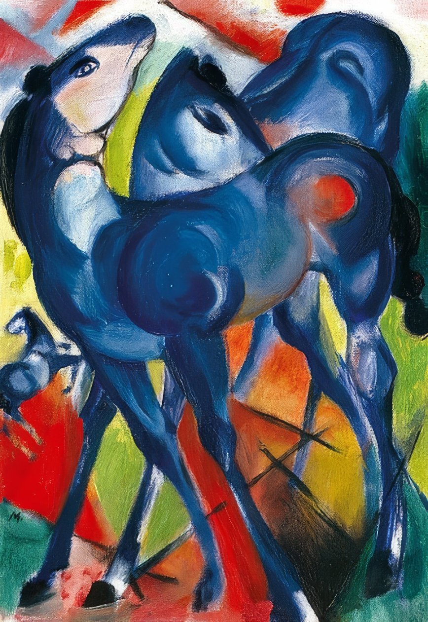 A kék csikók. 1913 alkotó: Franz Marc