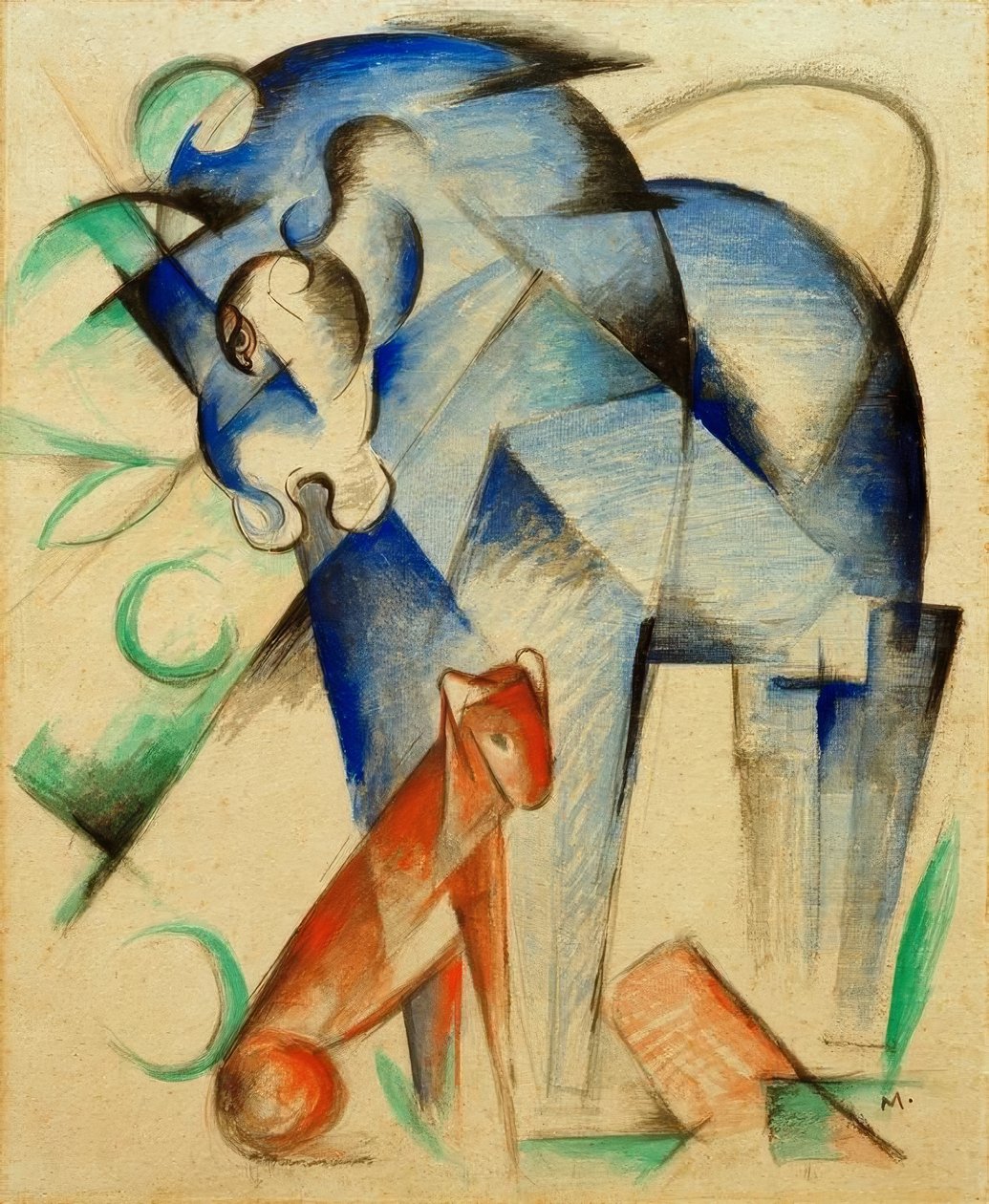Mitikus állatok (kék ló és vörös kutya) alkotó: Franz Marc