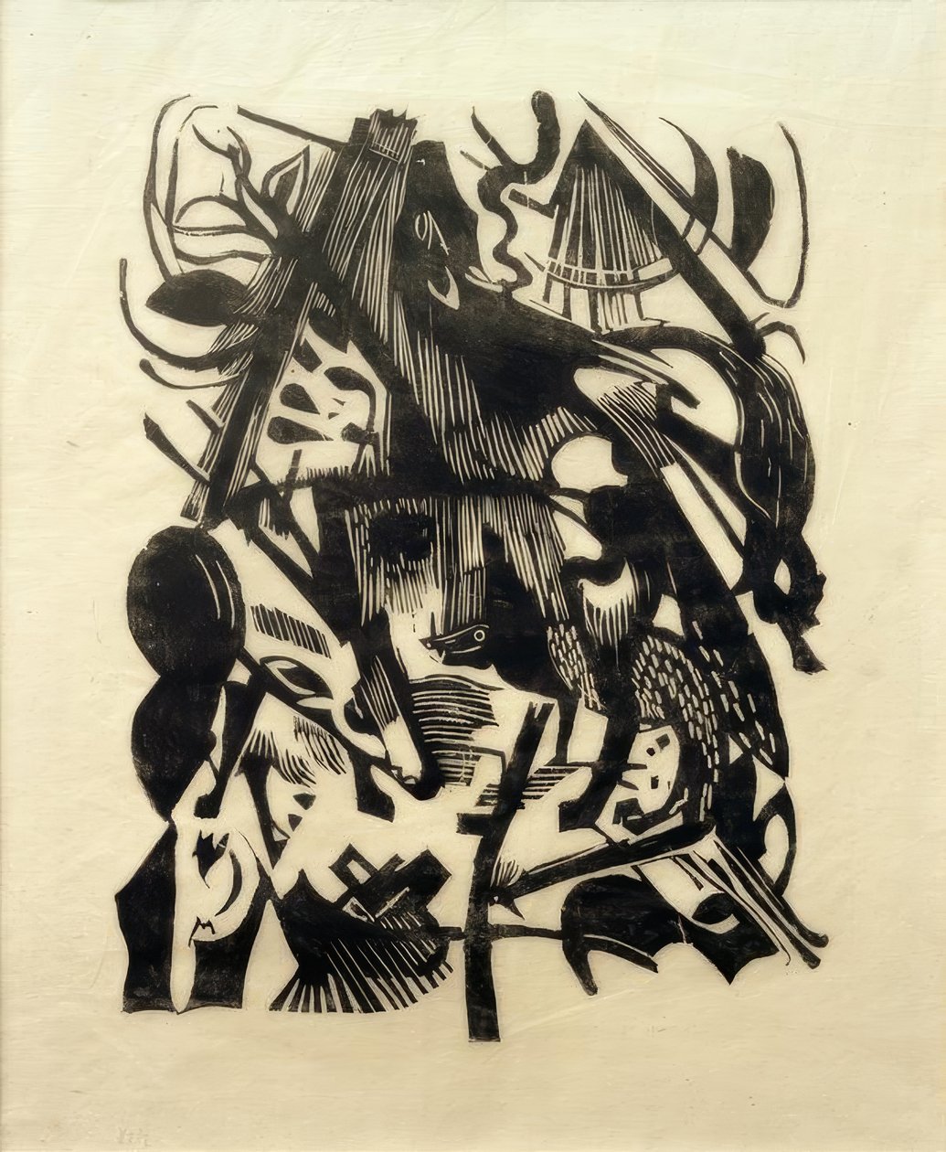 Farkasok születése alkotó: Franz Marc