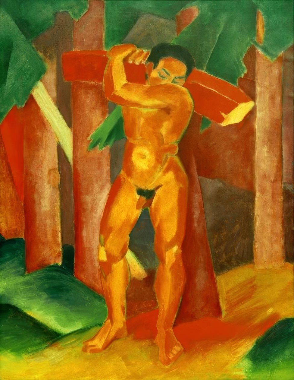 Fából készült gerenda alkotó: Franz Marc