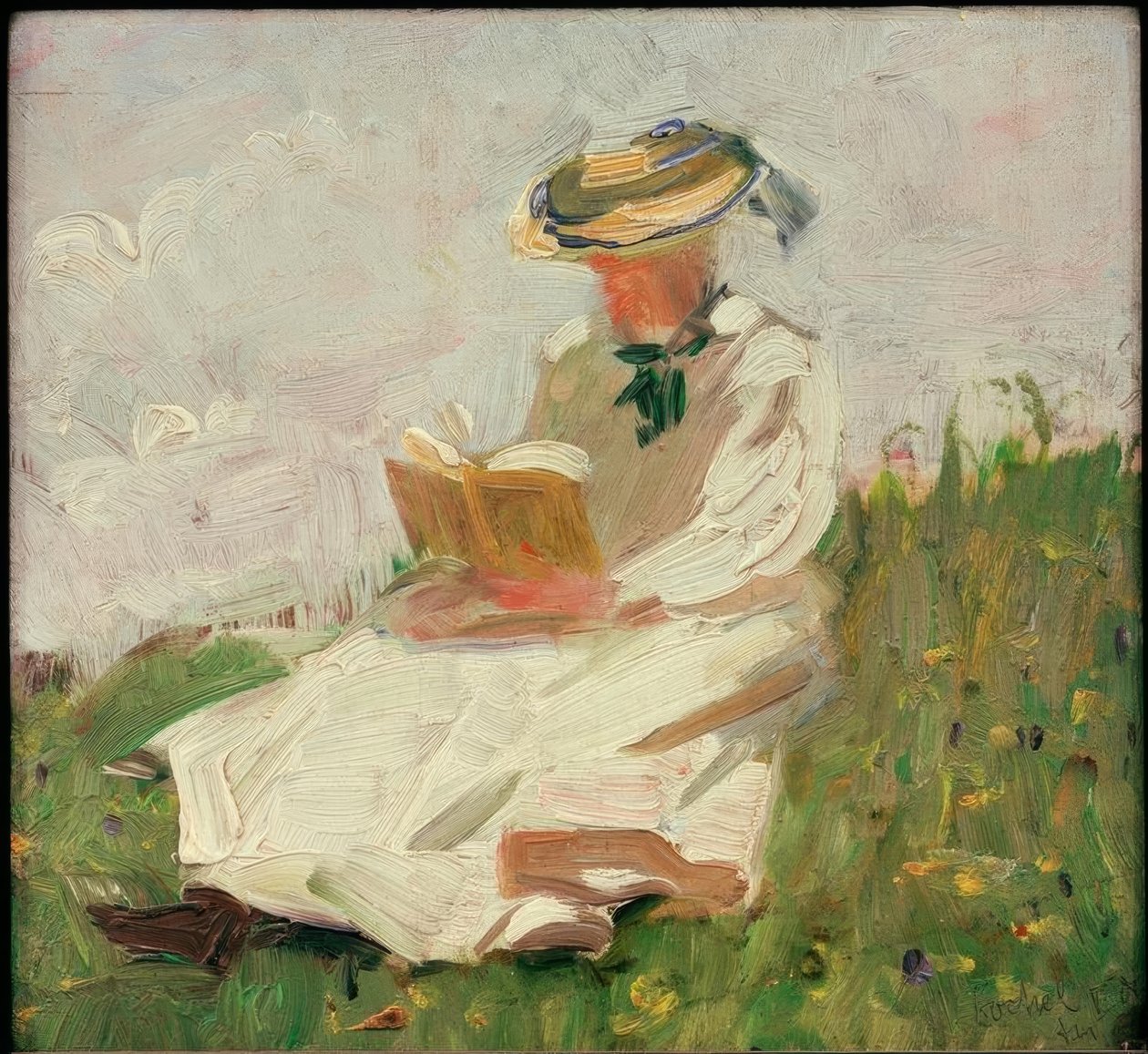 Olvasó nő a vidéken alkotó: Franz Marc