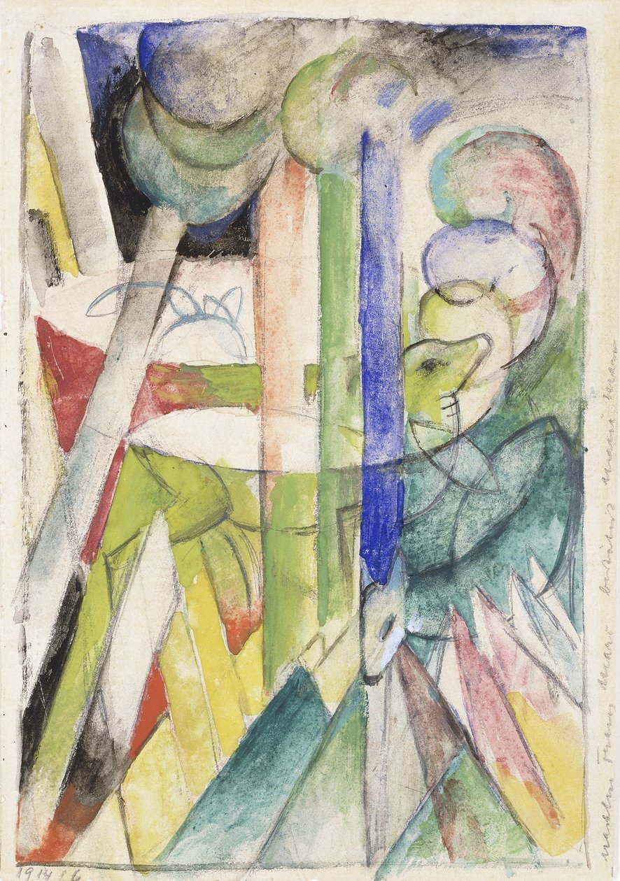 Havasi kecske; Bergziegen, 1914 alkotó: Franz Marc