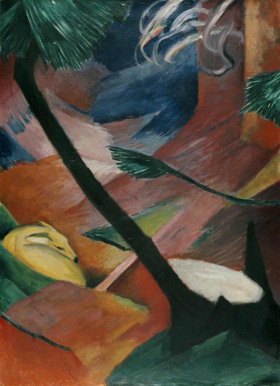 Szarvas az erdőben II alkotó: Franz Marc