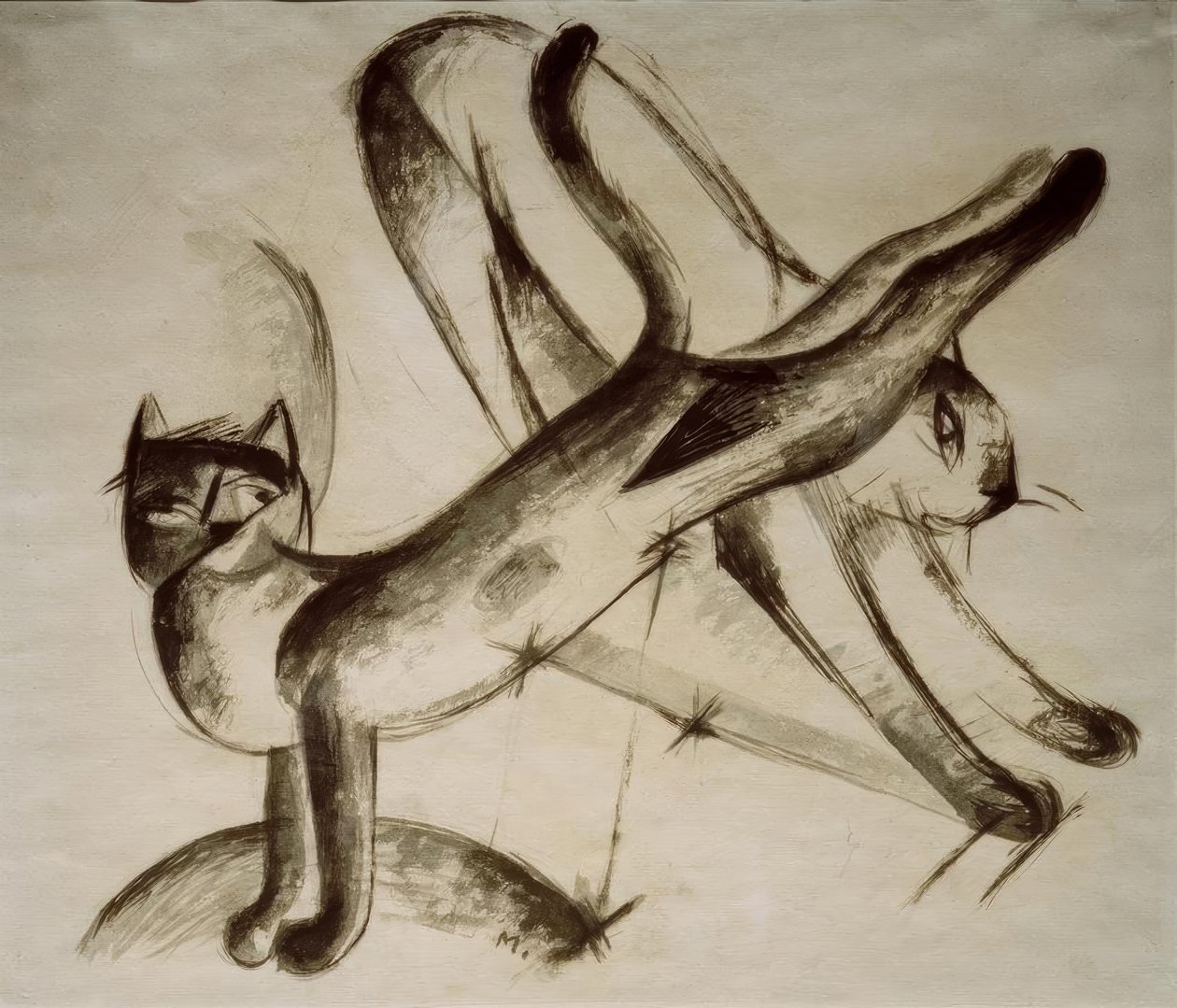 Játszó macskák alkotó: Franz Marc