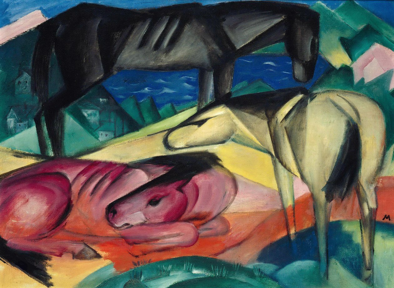 Három ló II, 1913. alkotó: Franz Marc