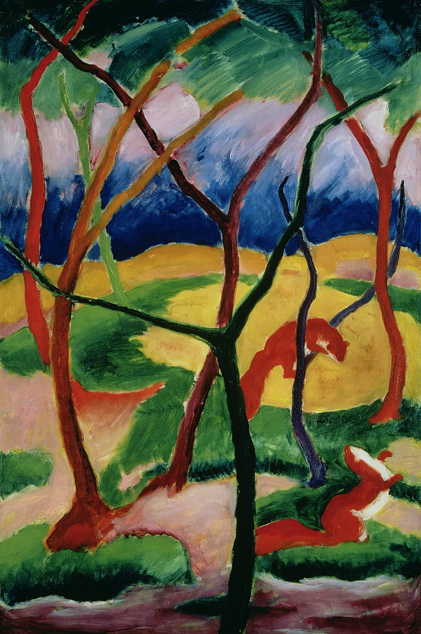 Menyét játszó, 1911 alkotó: Franz Marc