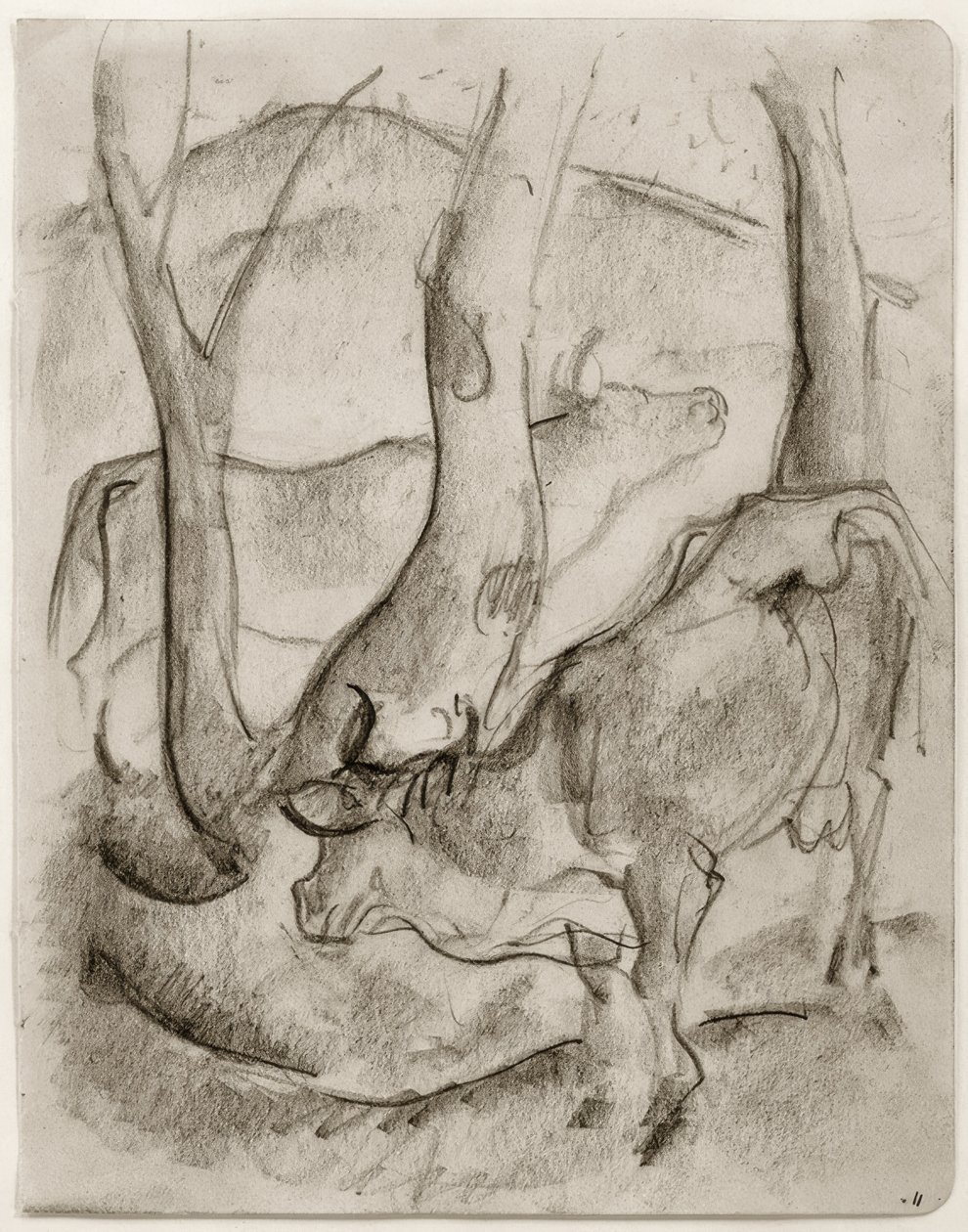 Két tehén a fák alatt alkotó: Franz Marc