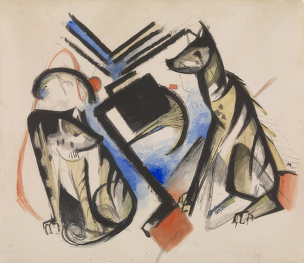 Két farkas. 1913 alkotó: Franz Marc
