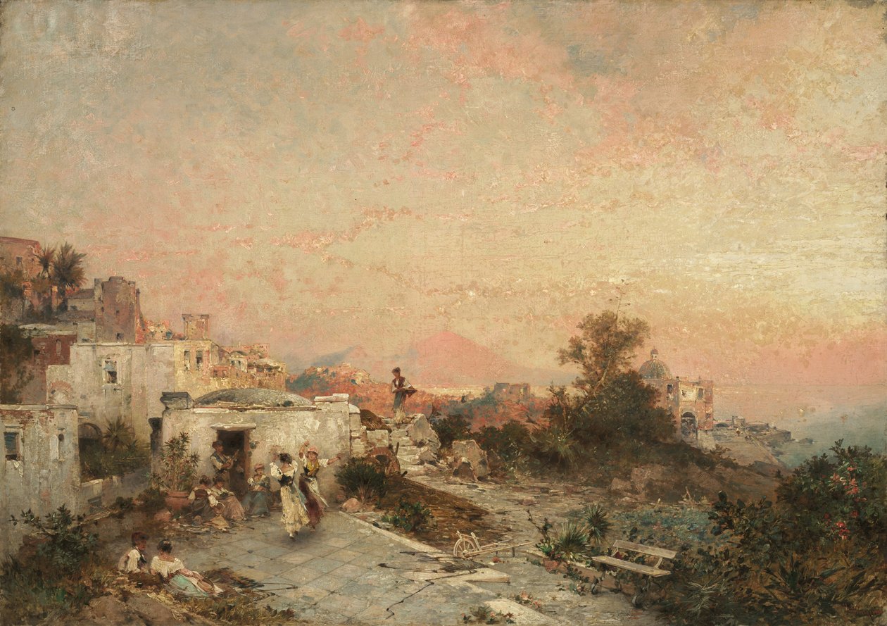 La Tarantella, Posilipo, Nápoly, 1895 körül alkotó: Franz Richard Unterberger