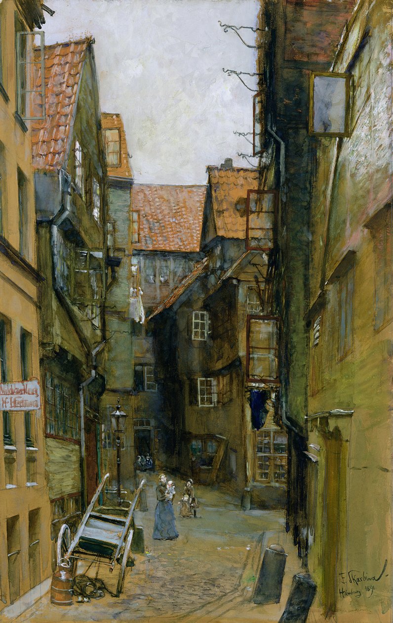 A hamburgi Matthiasstrasse, 1891 alkotó: Franz Skarbina