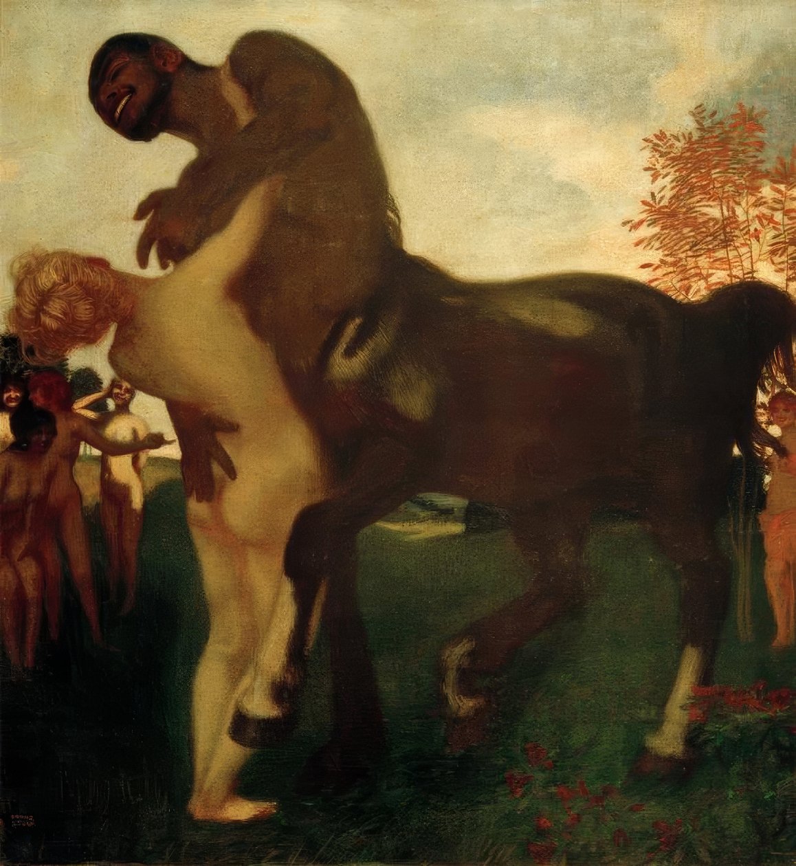 Kentaur és nimfa alkotó: Franz von Stuck