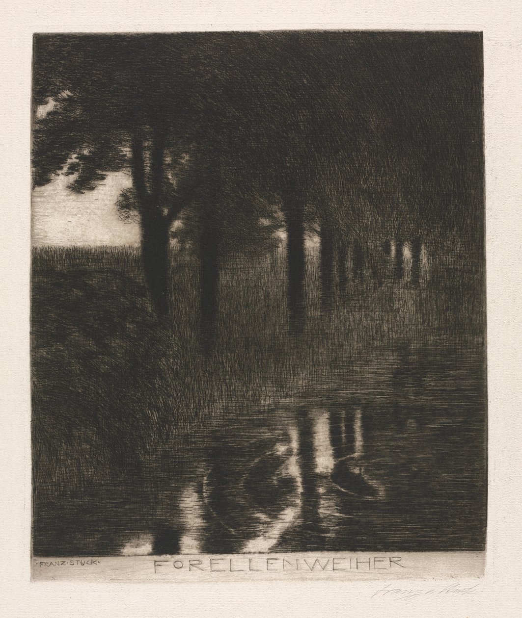 Pisztrángos tó. alkotó: Franz von Stuck
