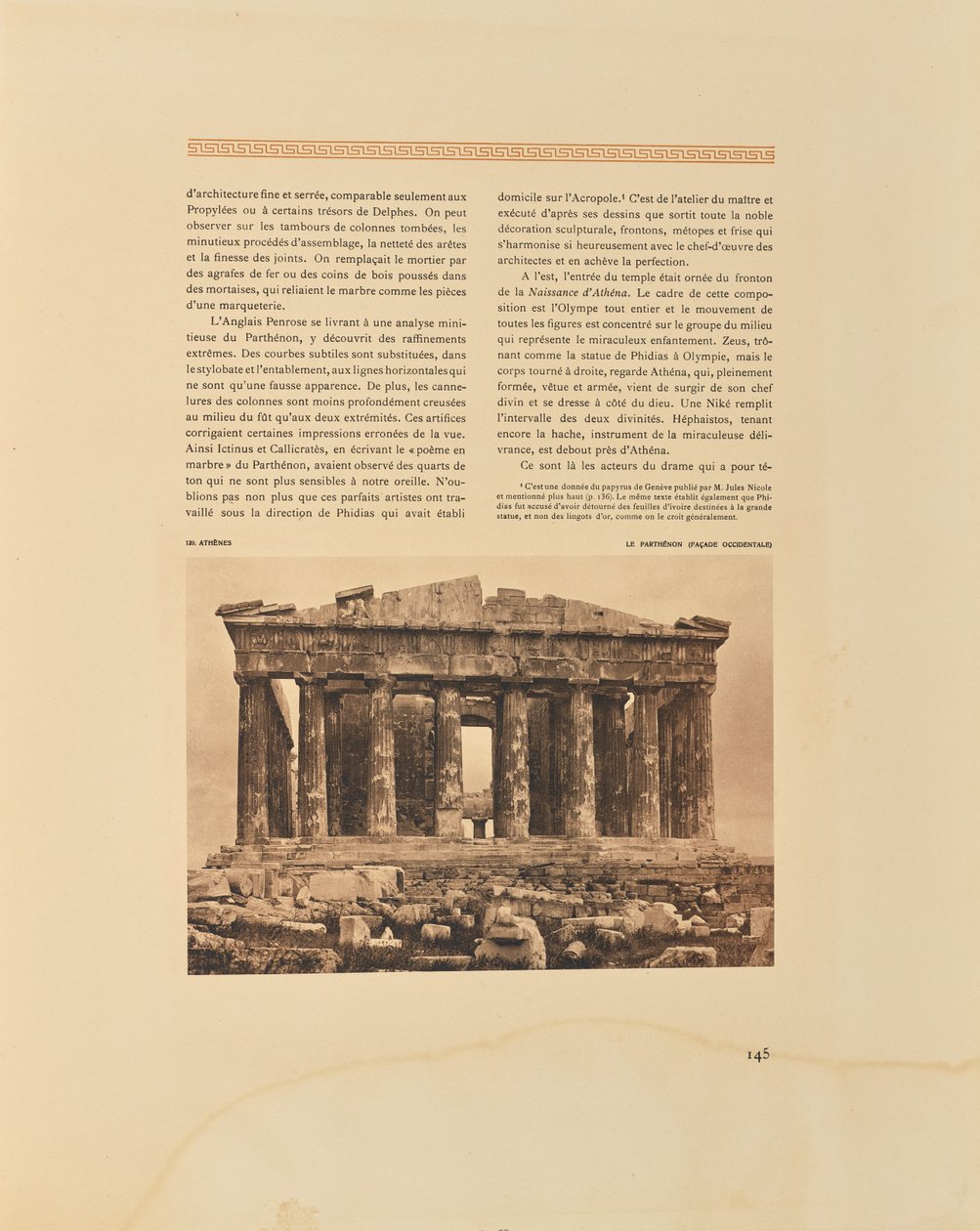 Athén. A Parthenon. Nyugati homlokzat alkotó: Frédéric Boissonnas