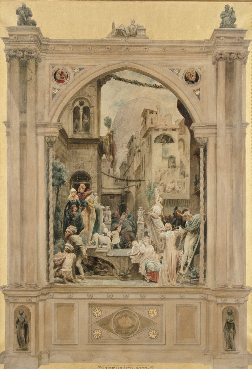 Fesztára készülődés, 1851 alkotó: Frederic Leighton