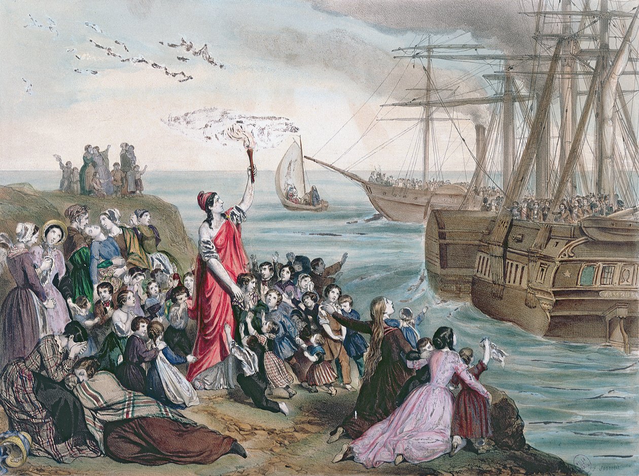 Búcsú a száműzetésbe küldött férfiaktól, 1850 alkotó: Frederic Sorrieu