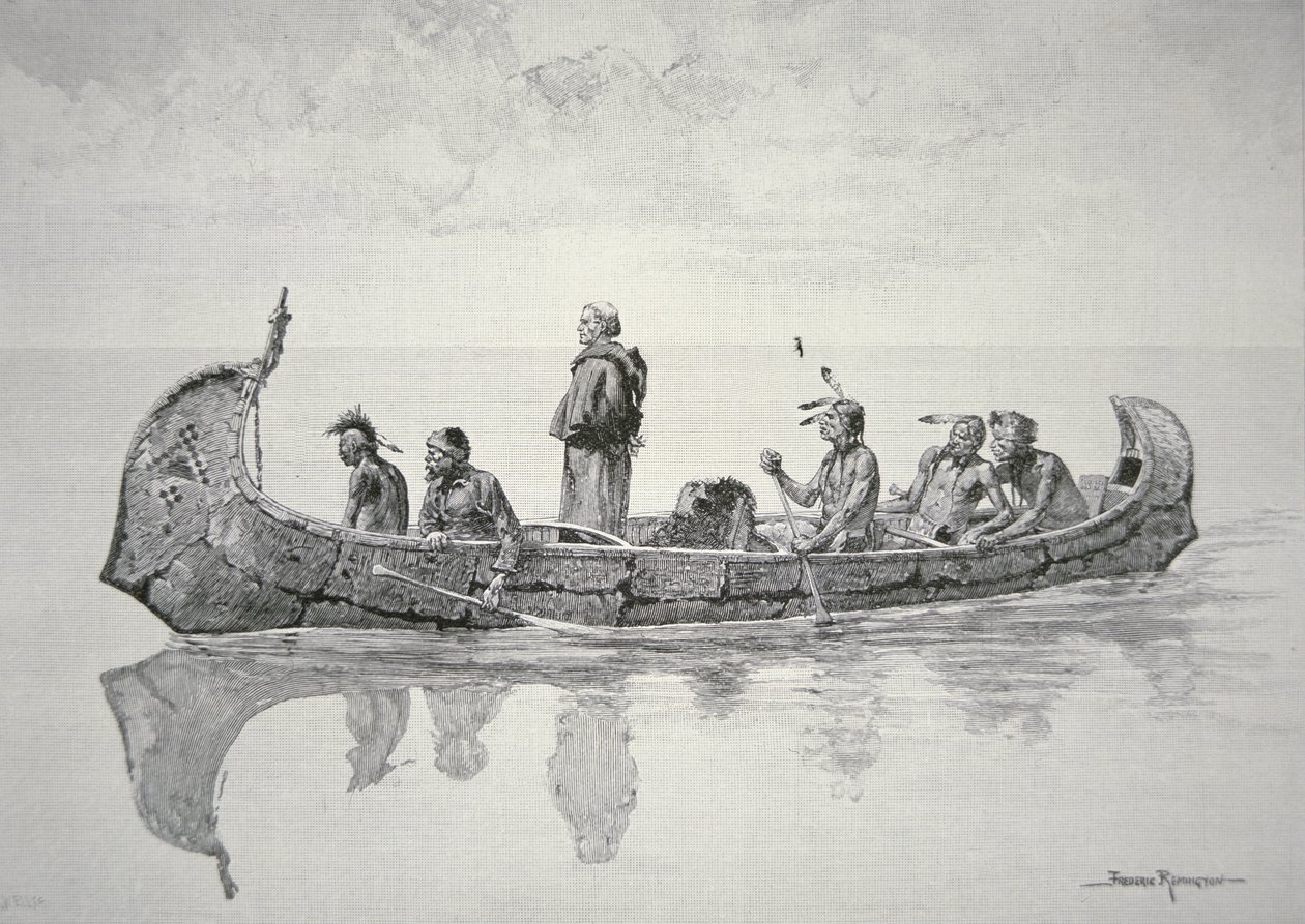 A misszionárius (litho) alkotó: Frederic (after) Remington