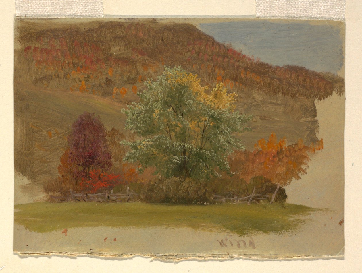 Rajz, Őszi táj, 1865 körül alkotó: Frederic Edwin Church