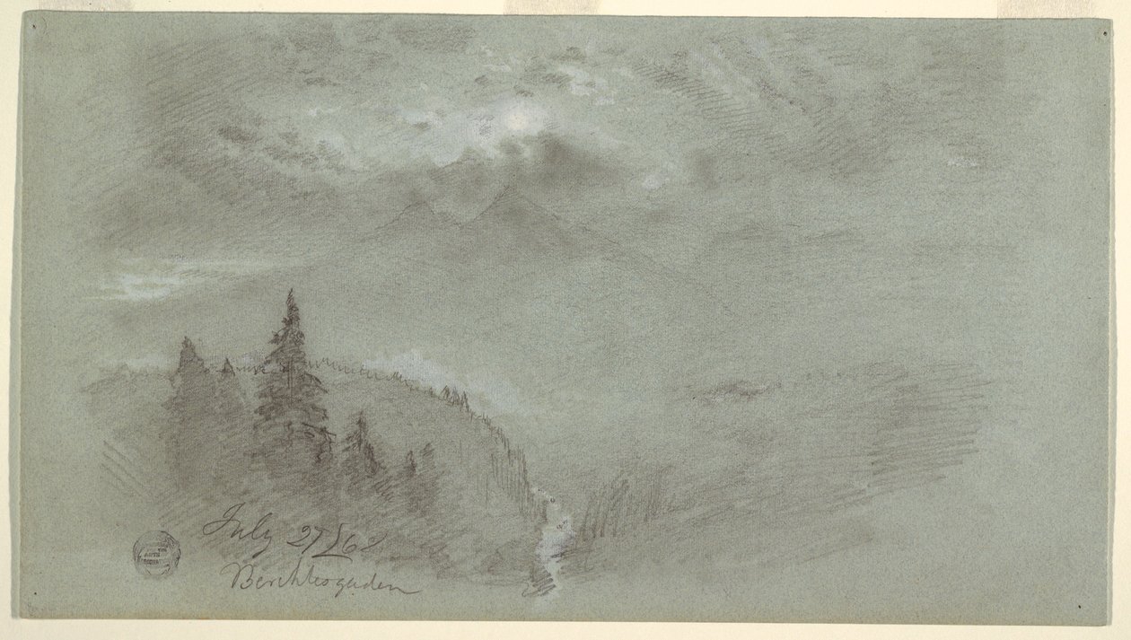 Rajz, Berchtesgaden, Bajorország, 1868. július 27. alkotó: Frederic Edwin Church