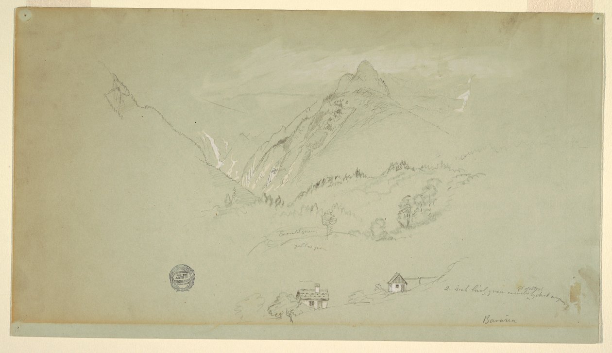Rajz, Berchtesgaden, Bajorország, 1868. június-augusztus alkotó: Frederic Edwin Church