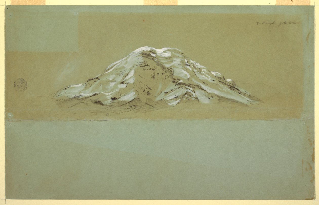 Rajz, Chimborazo, 1857 körül. alkotó: Frederic Edwin Church